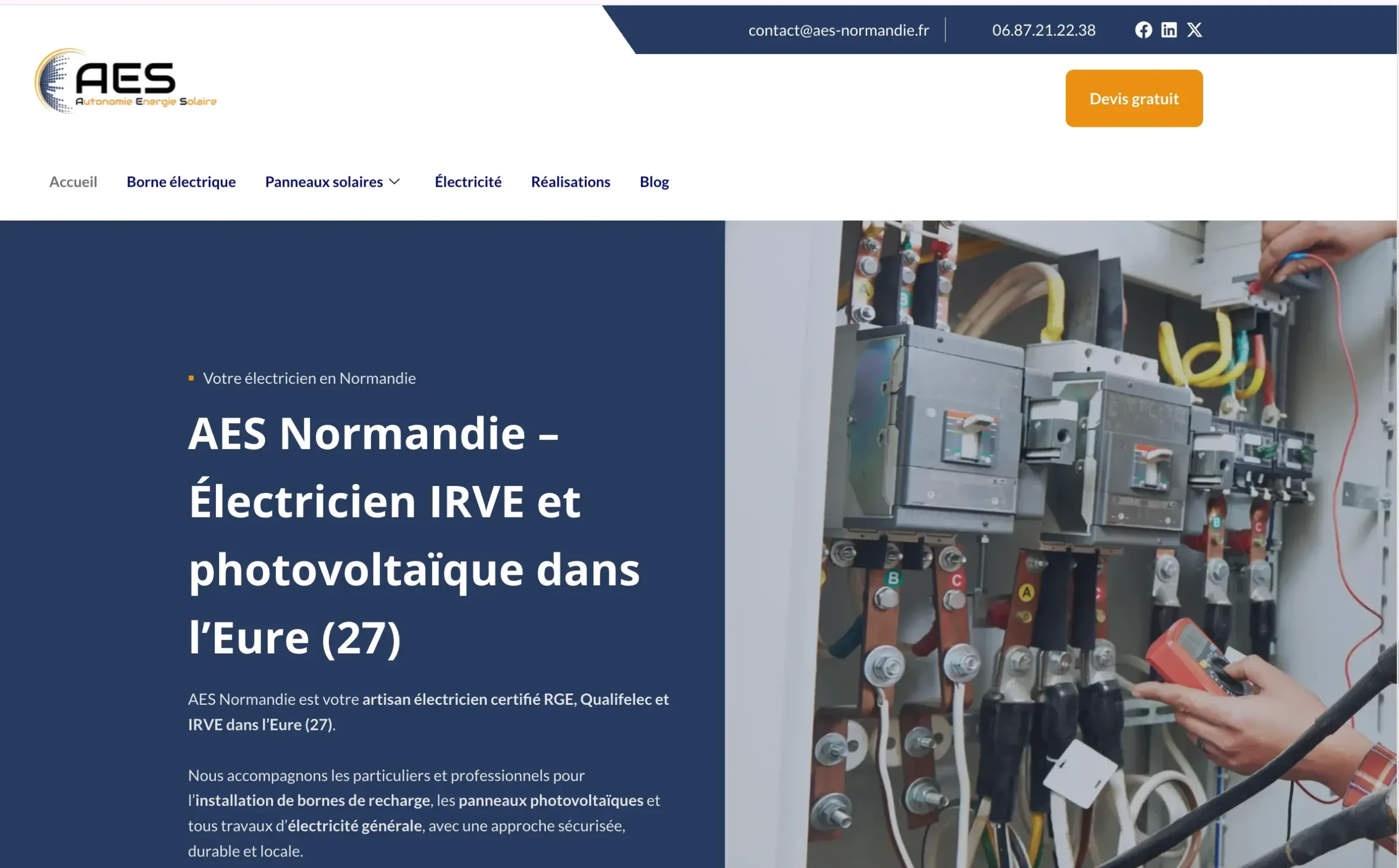 Aperçu du projet AES Normandie électricien